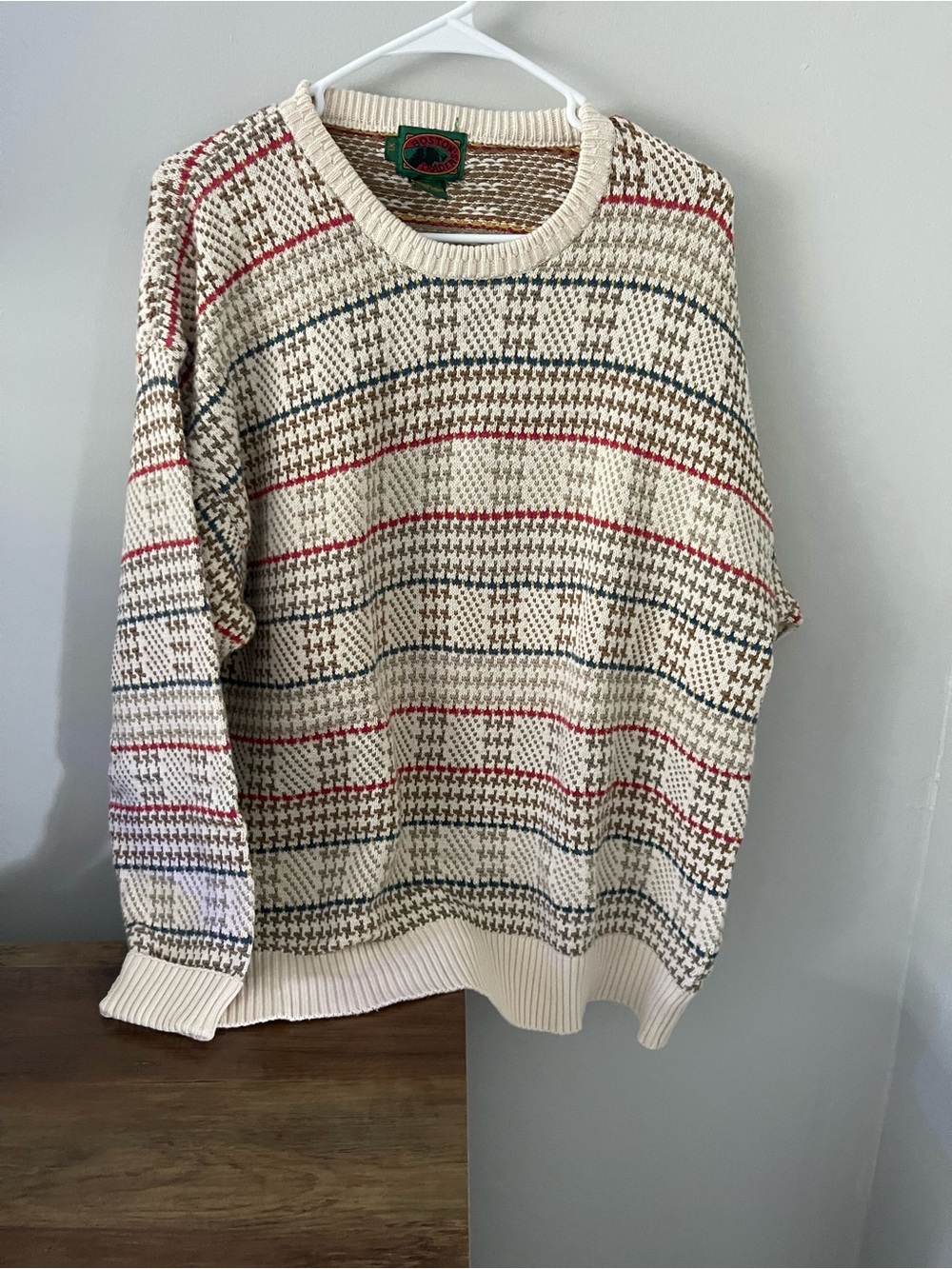 Boston traders Cream Knit Sweater with Multicolor Stripes